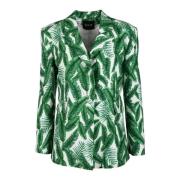 Giulia N Couture Elegant Jacka i Polyester Elastan Blandning Green, Da...