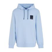 Armani Exchange Bomullshoodie med Logopatch Blue, Herr