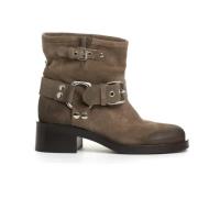 Strategia Taupe Mocka Biker Boots Beige, Dam