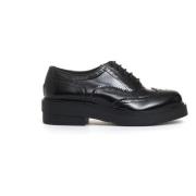 Strategia Svart Läder Brogue Snörskor Black, Dam