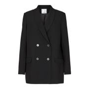 Co'Couture Oversize Svart Blazer med Enkel Krage Black, Dam