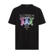 Barrow Svart T-shirt med Teddy-tryck Black, Herr