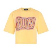 Sportmax Gul Tryck T-shirt Yellow, Dam