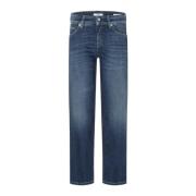 Cambio Klassiska Wide-Leg Jeans i Mörkblå Blue, Dam