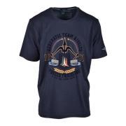 Aeronautica Militare Militärstil Bomull T-shirt Blue, Herr