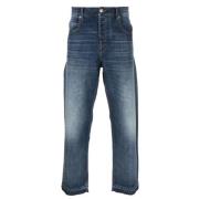 Isabel Marant Blå Bomull Straight Leg Jeans Blue, Herr