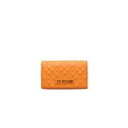 Love Moschino Crossbody Chain Väska med Logo Fram Orange, Dam