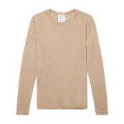 Munthe Långärmad T-shirt i Sand färg Beige, Dam