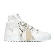 Off White Vita Läder High-Top Sneakers White, Herr