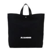 Jil Sander Canvas Shopping Bag Black, Dam