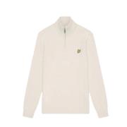 Lyle & Scott Quarter Zip Shaker Stitch Sweater Beige, Herr