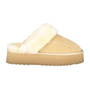 Laura Biagiotti Päls Slide Sandaler Beige Kontrast Detaljer Beige, Dam