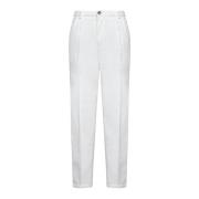 Brunello Cucinelli Vita Corduroy Byxor Leisure-Fit White, Herr