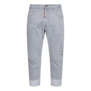 Dsquared2 Ljusgrå Biker Crop Jeans Gray, Herr