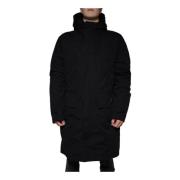 Dolce & Gabbana Svart Bomull Trenchcoat med Logo Black, Herr