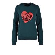 Love Moschino Modal Bomull Spandex Tröja Green, Dam