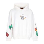 Acupuncture Vit Logga Hoodie Lättvikts Sweatshirt White, Herr