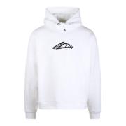 Dsquared2 Logotyptryck Bomullsblandning Hoodie White, Herr