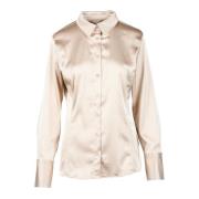 Guess Stilig Skjorta med Polyester och Spandex Beige, Dam