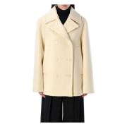 Jil Sander Lyxig dubbelknäppt ullrock Beige, Dam