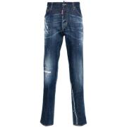 Dsquared2 Blå Distressed Denim Jeans Blue, Herr