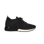 La Strada Sportiga Stickade Sneakers Black, Dam