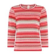 Skovhuus Jacquard Pullover Blus Crimson Multicolor, Dam