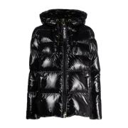 PINKO Quiltade High-Shine Jackor Black, Dam