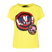 Love Moschino Bomull Elastan T-shirt Yellow, Dam