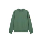 Stone Island Organisk Bomull Crewneck Sweatshirt med Ribbade Detaljer ...