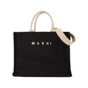 Marni Svart Bomull Shopper Väska Black, Herr