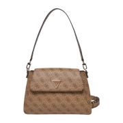 Guess Flap Axelväska i Latte Brown, Dam