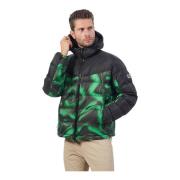 Emporio Armani Grön huva med fullzip-stängning Green, Herr