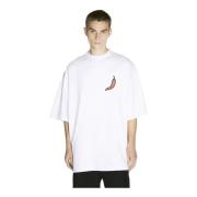 032c Flame Logo Oversized Tee White, Herr