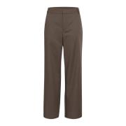 Kaffe Klassiska Wide Leg Byxor Major Brown Brown, Dam