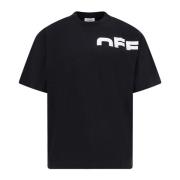 Off White Logo Print Bomull Crew-neck T-shirt Black, Herr