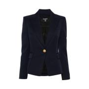 Balmain Ull Enknappjacka Marin Blue, Dam