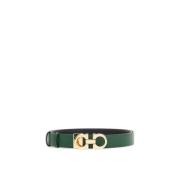 Salvatore Ferragamo Vändbar Gancini Läderbälte Green, Unisex