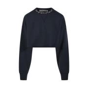 Golden Goose Kristall Krage Cropped Sweatshirt Black, Dam