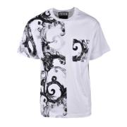 Versace Jeans Couture Bomullst-shirt med snygg design White, Herr