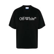 Off White Logo Print Crew Neck T-shirt Black, Herr