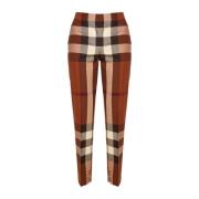 Burberry Lyxiga Ullbruna Byxor Multicolor, Dam