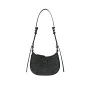 Pinko Svart Half Moon Baby Väska Black, Dam