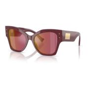 Dolce & Gabbana Bordeaux Lace/Red Mirror Solglasögon Red, Dam