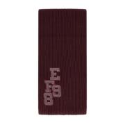 Elisabetta Franchi Burgundy Ribbad College Stil Scarf Red, Dam