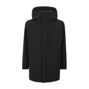 Aspesi Svart huva parka med långa ärmar Black, Dam