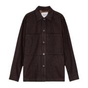 Nn07 Brun Ull Overshirt med Earthhorn Knappar Brown, Herr