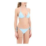 Versace Barock Triangel Bikini Topp Blue, Dam