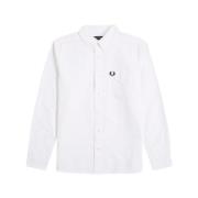 Fred Perry Randig långärmad bomullsskjorta White, Herr