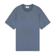 Nn07 Präglad logot-shirt i Bering Sea Blue, Herr